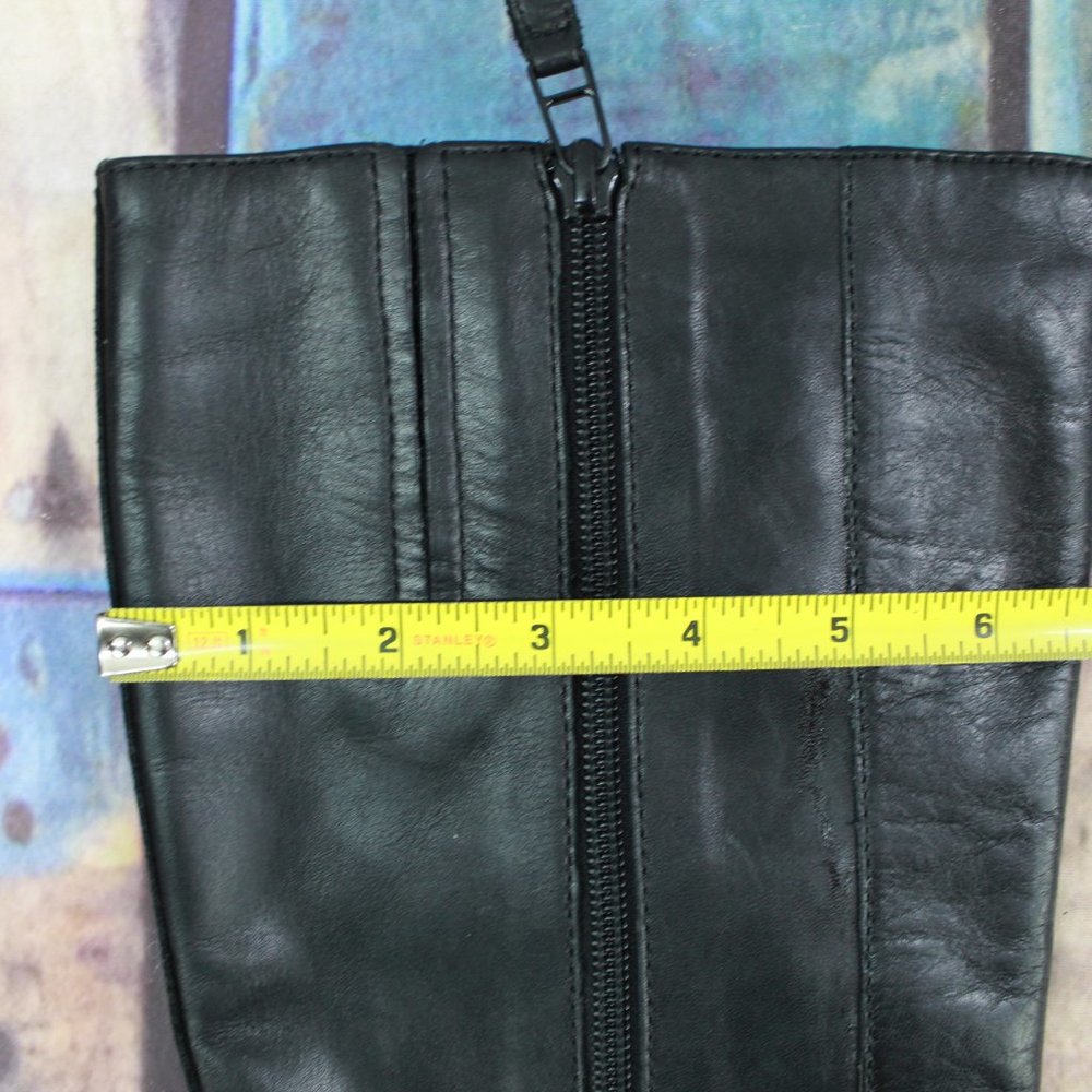 Cole Haan Black Leather Knee High Side Zip Riding Boots Size 6 B - Picture 10 of 11